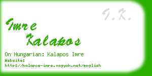 imre kalapos business card